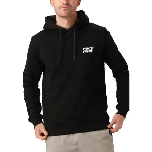 Schwarzer Hoodie Pullover für Männer , Herren, Größe: M - Pure Path - Modalova