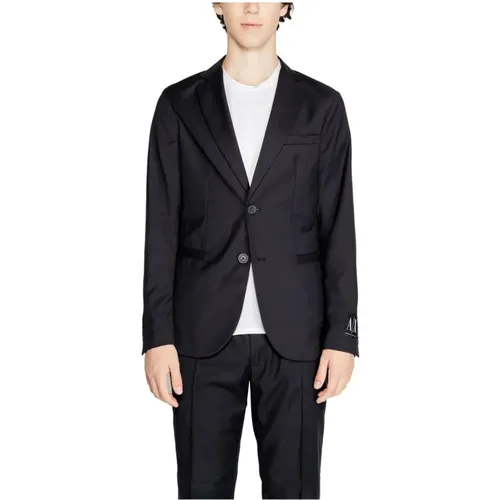 Blazers, male, , Size: XL Elastane Blend Blazer Fall/Winter Collection - Armani Exchange - Modalova