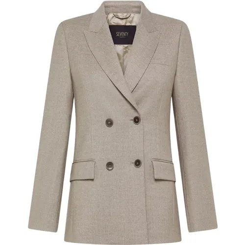 Blazers, female, , Size: XS Lurex Flannel Blazer - Seventy - Modalova