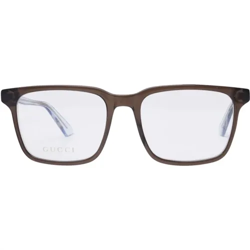 Herrenbrillen aus eckigem Acetat in transparentem Braun - Gucci - Modalova