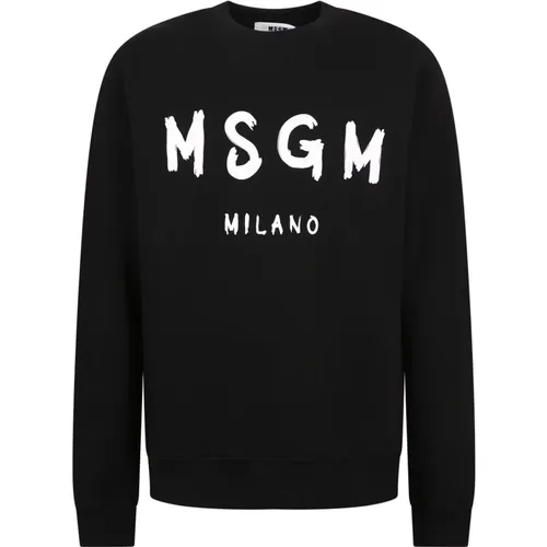 Sweatshirt Elegant Roundneck Long Sleeves , male, Sizes: L, XS, S - Msgm - Modalova