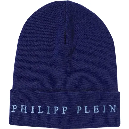 Beanies, male, , Size: ONE SIZE Wool Logo Hat - Philipp Plein - Modalova