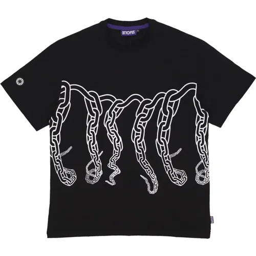 Schwarzes Chain Tee mit Logo , Herren, Größe: XL - Octopus - Modalova