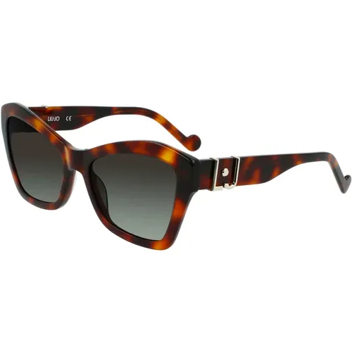 Havana/Olive Shaded Sunglasses , female, Sizes: 56 MM - Liu Jo - Modalova