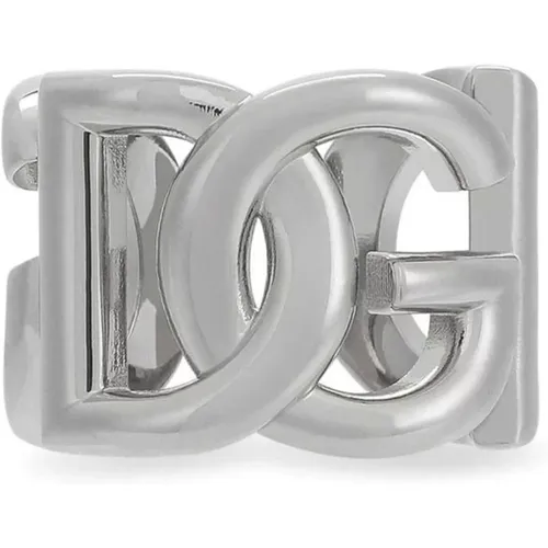 Rings, male, , Size: M Chunky Band Silver-tone Ring - Dolce & Gabbana - Modalova