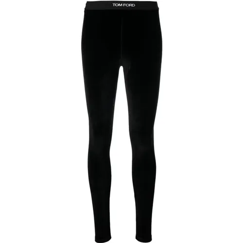 Logo-Waistband Leggings , female, Sizes: XS - Tom Ford - Modalova