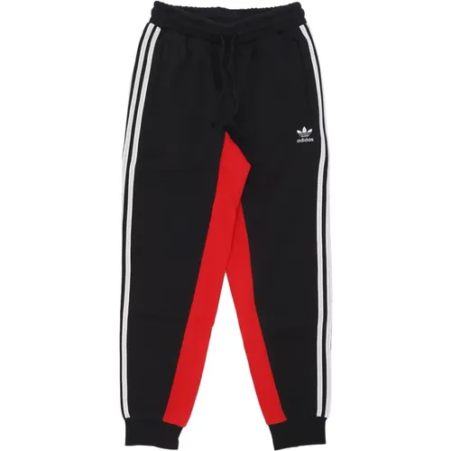 Fleece Track Pant Schwarz/Rot , Herren, Größe: S - Adidas - Modalova