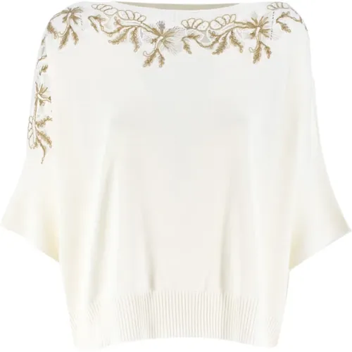 Women's Clothing Knitwear Off /sand Des Ss24 , female, Sizes: XS, M - Ermanno Scervino - Modalova