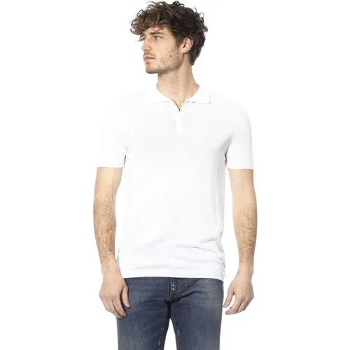 Weißes Baumwoll Polo Shirt Kurze Ärmel , Herren, Größe: L - Distretto12 - Modalova