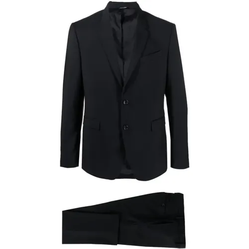 Single Breasted Suits, male, , Size: 2XL Navy Single-Breasted Wool Suit - Reveres 1949 - Modalova