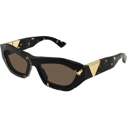 Stylish Sunglasses in Blonde Havana,Schwarz/Graue Sonnenbrille BV1221S,Brown Sunglasses Bv1221S - Bottega Veneta - Modalova