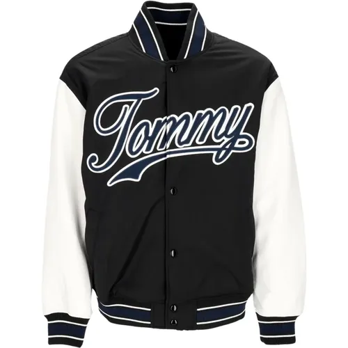 Letterman Jacke Schwarz Farbblock - Tommy Hilfiger - Modalova