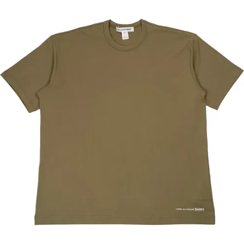 Baumwoll T-Shirt in Khaki , Herren, Größe: S - Comme des Garçons - Modalova