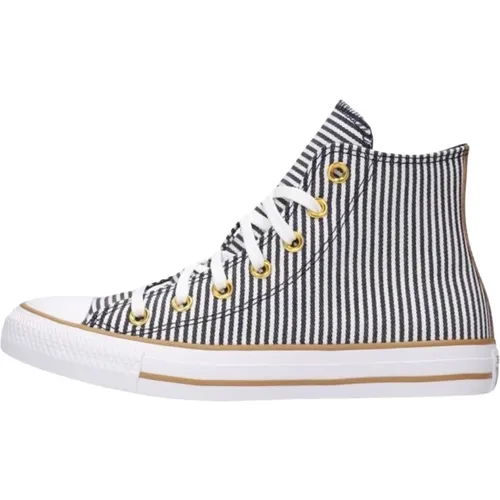 Gestreifte High-Top-Sneakers Herringbone-Stil , Damen, Größe: 35 EU - Converse - Modalova