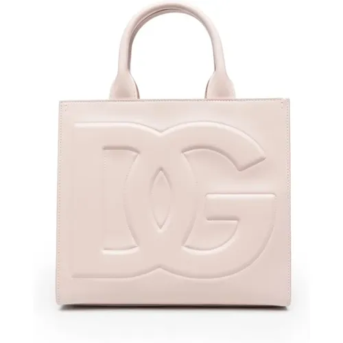 Rose Debossed Logo Tote Bag , female, Sizes: ONE SIZE - Dolce & Gabbana - Modalova