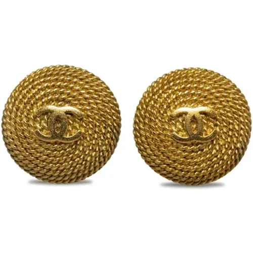 Pre-owned Jewellery, female, , Size: ONE SIZE Pre-owned Gold earrings - Chanel Vintage - Modalova