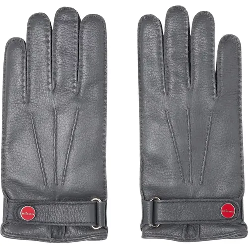 Graue Handschuhe aus Hirschleder , Herren, Größe: 7 1/2 IN - Kiton - Modalova