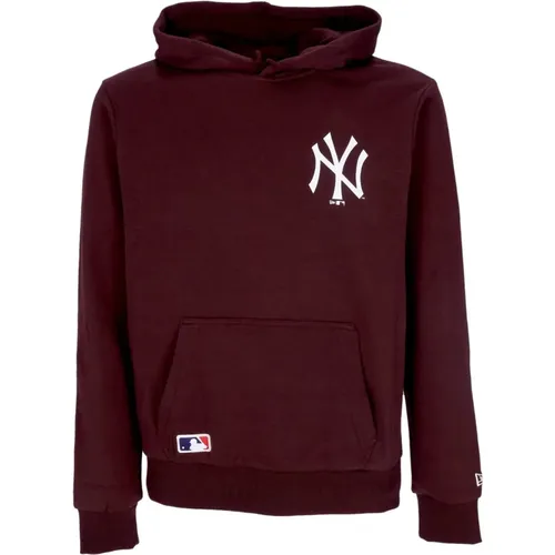 Hoodies, male, , Size: 2XL MLB Essentials Maroon/White Hoodie - new era - Modalova