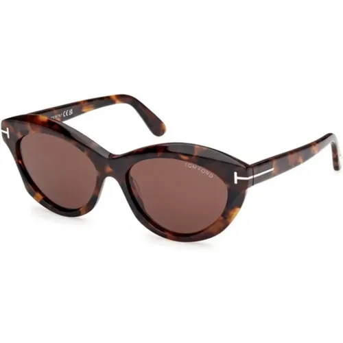 Dark Havana Sunglasses Ft1111 , female, Sizes: 55 MM - Tom Ford - Modalova