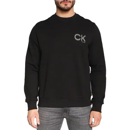 Men`s Logo Crewneck Sweatshirt , male, Sizes: S - Calvin Klein - Modalova