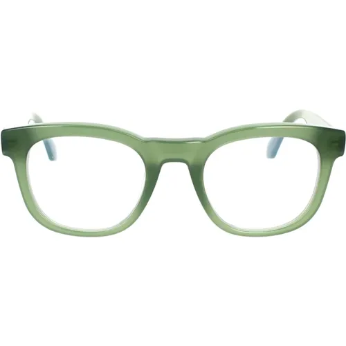 Grüne Opal Square Style Brille , unisex, Größe: 50 MM - Off White - Modalova