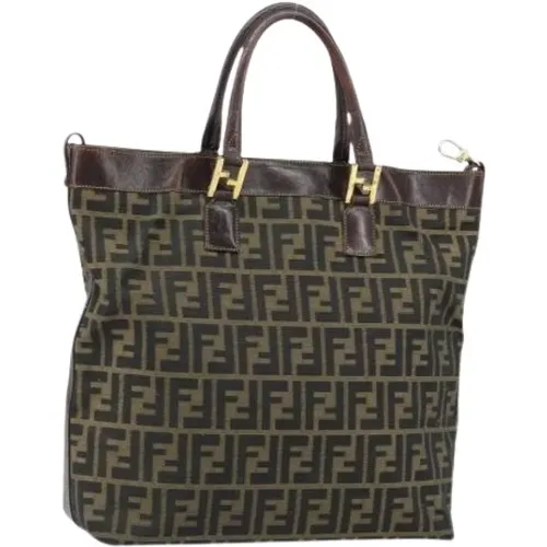 Pre-owned Tote Bags, female, , Size: ONE SIZE Pre-owned Canvas Tote Bag - Fendi Vintage - Modalova