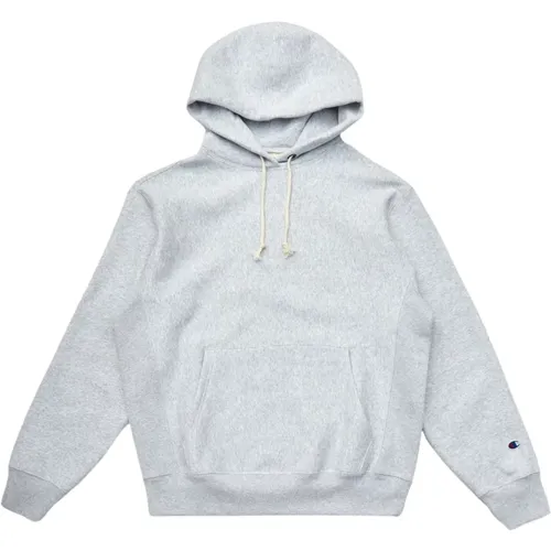 Hoodies, male, , Size: L Grey Hoodie Reverse Weave - Champion - Modalova