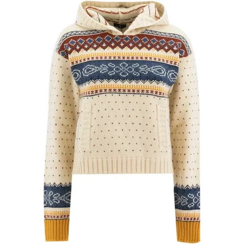 V-neck Knitwear, female, , Size: M Wool Hooded Sweater - ETRO - Modalova