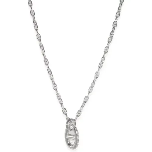 Pre-owned Jewellery, female, , Size: ONE SIZE Pre-owned White Gold necklaces - Hermès Vintage - Modalova