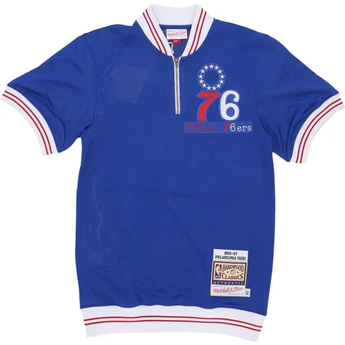 Polo Shirts, male, , Size: M NBA Shooting Shirt 1966 Philadelphia 76ers - Mitchell & Ness - Modalova