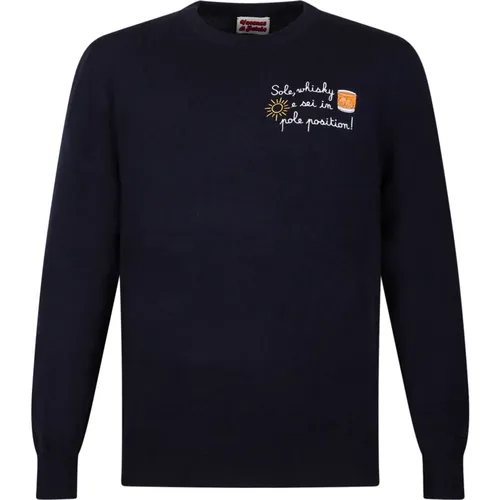 Navy Crew Neck Sweater , Herren, Größe: XL - MC2 Saint Barth - Modalova