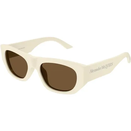 Ivory Brown Sunglasses Am0450S , unisex, Sizes: 54 MM - alexander mcqueen - Modalova