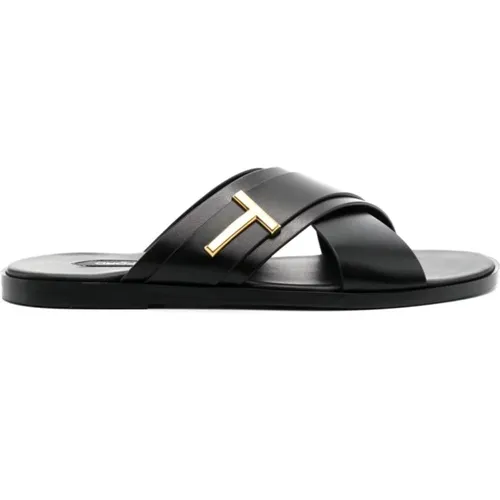 Goatskin Crossover Sandals , male, Sizes: 10 UK, 8 UK, 9 UK, 7 UK - Tom Ford - Modalova