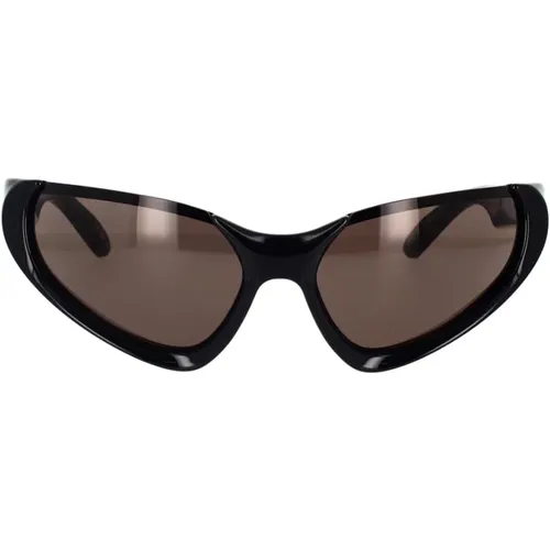 Rectangular Wraparound Sunglasses , unisex, Sizes: 64 MM - Balenciaga - Modalova