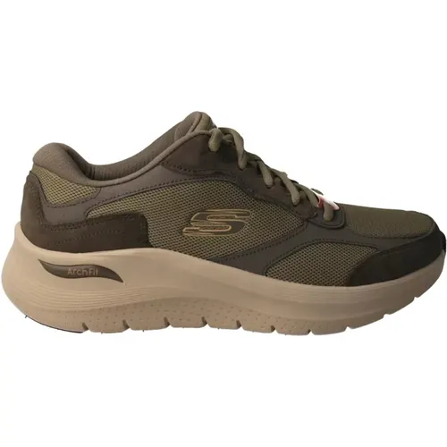 Grüne Arch Fit Sneakers , Herren, Größe: 43 EU - Skechers - Modalova