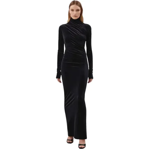 Jet Black Velvet Maxi Kleid AMAZUIN - AMAZUIN - Modalova