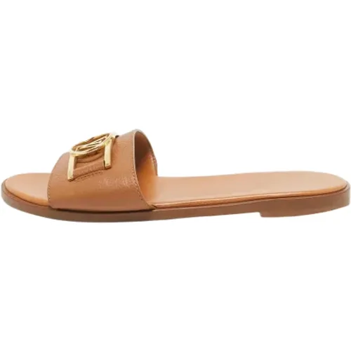 Pre-owned Flats, female, , Size: 6 1/2 US Pre-owned Leather sandals - Louis Vuitton Vintage - Modalova