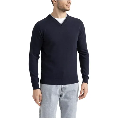 Woll-, Seiden- und Kaschmir-V-Ausschnittpullover , Herren, Größe: 3XL - PESERICO - Modalova