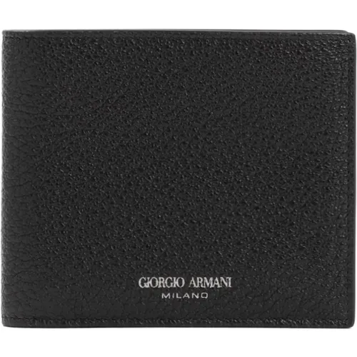 Wallets & Cardholders, male, , Size: ONE SIZE Leather Bi-fold Wallet - Giorgio Armani - Modalova