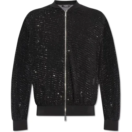 Bomber Jackets, male, , Size: S Sequin 'bomber' jacket - Dsquared2 - Modalova