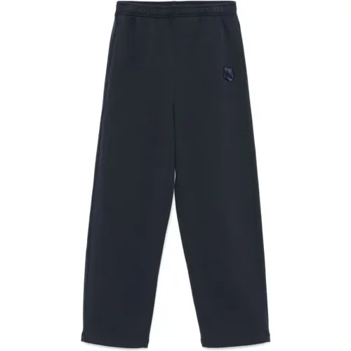 Jersey Trousers with Fox Patch , male, Sizes: L, M, S - Maison Kitsuné - Modalova