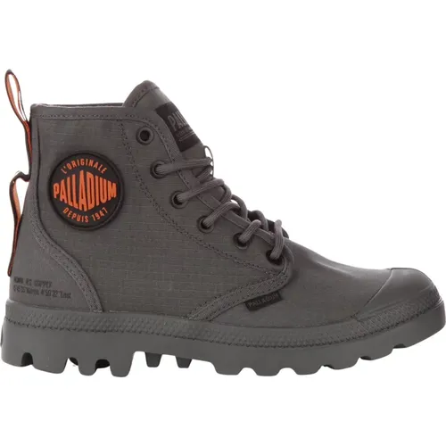 Canvas Hi Supply Boots in Gun Metal , male, Sizes: 6 UK - Palladium - Modalova