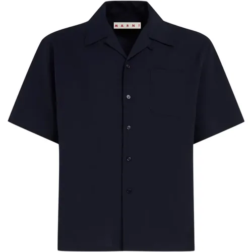 Tropical wool bowling shirt , male, Sizes: 2XL - Marni - Modalova
