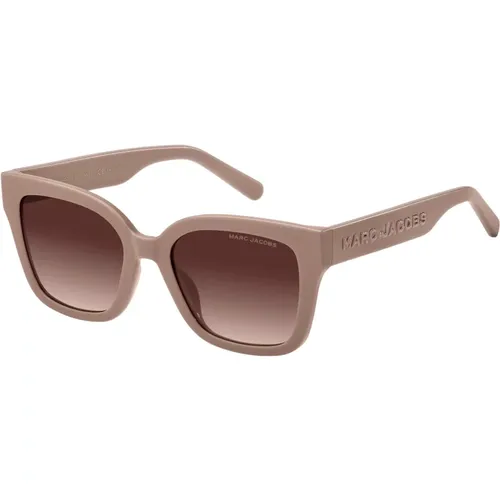 Beige/ Shaded Sunglasses , female, Sizes: 53 MM - Marc Jacobs - Modalova