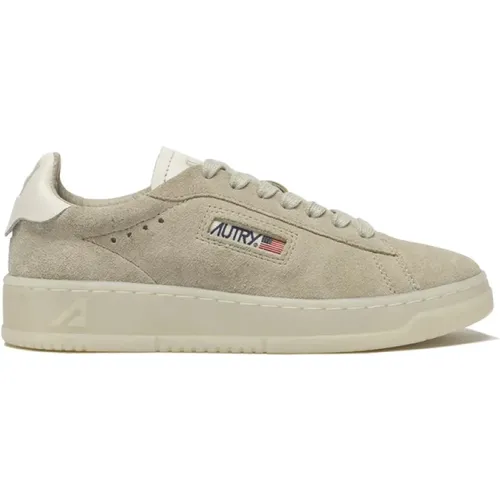 Beige Wildleder Low Top Sneakers , Damen, Größe: 38 EU - Autry - Modalova