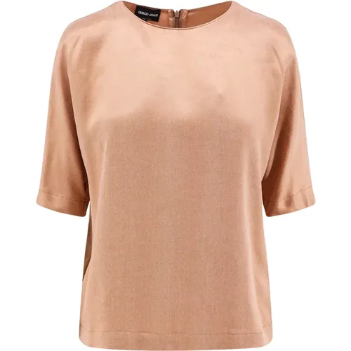 Blouses, female, , Size: S T-shirts and Polos with Zip - Giorgio Armani - Modalova