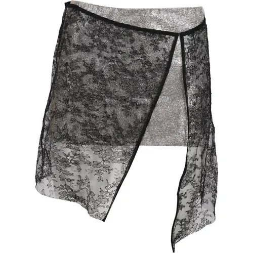 Glittering Lace Embroidered Skirt , female, Sizes: M - Nué - Modalova