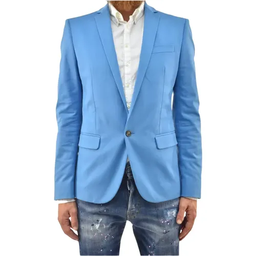 Blazers, male, , Size: S Elegant Men`s Cotton Blazer - Dsquared2 - Modalova