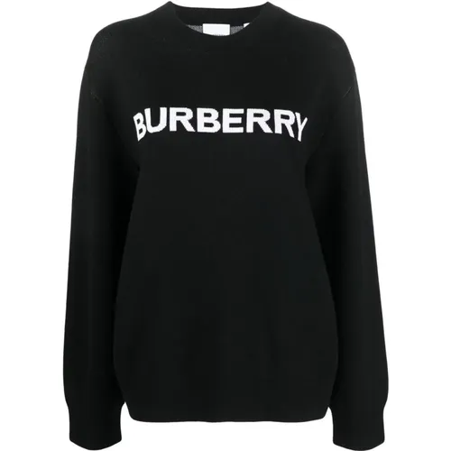 Schwarzer Pullover mit Logo-Detail - Burberry - Modalova
