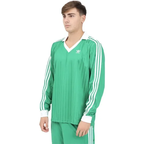 Grüner Langarm-Fußballpullover , Herren, Größe: M - adidas Originals - Modalova